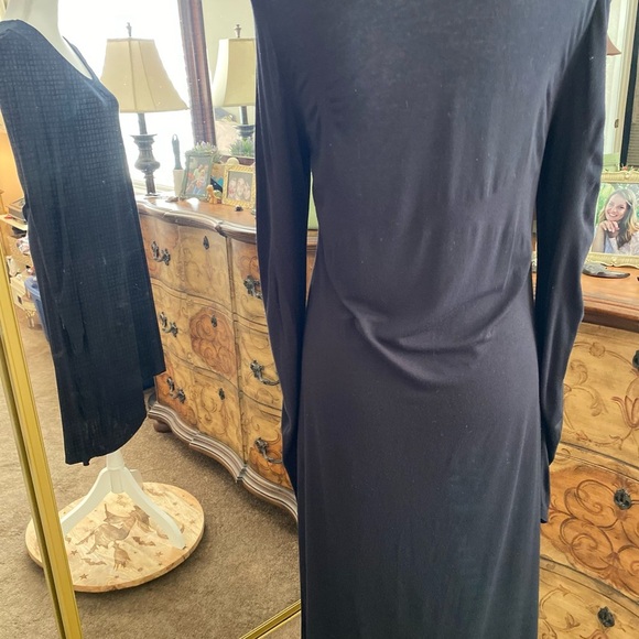 Eileen Fisher Black Long Sleeve Dress Timeless Elegance - Picture 7 of 12